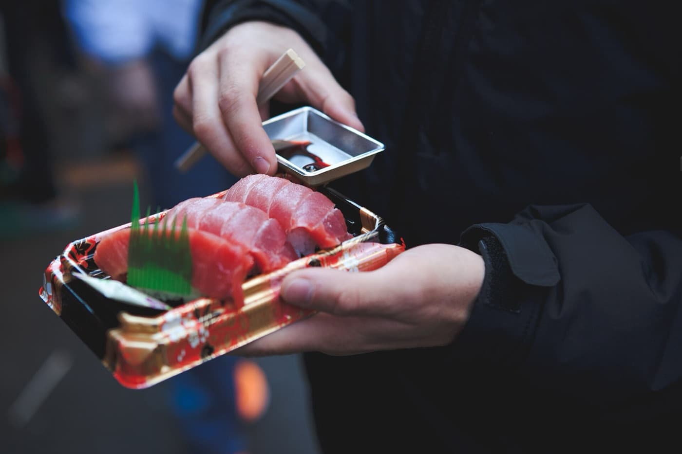 Sashimi at Tsukiji Market, Tokyo
